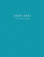 2020-2021 Two Year Planner: Large Monthly Planner with Inspirational Quotes and Blue Cover
