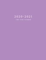 2020-2021 Two Year Planner: Large Monthly Planner with Inspirational Quotes and Purple Cover