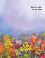 2020-2021 Two Year Planner: Large Monthly Planner with Inspirational Quotes and Flower Coloring Pages (Volume 2)