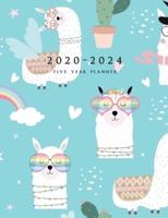 2020-2024 Five Year Planner: Large 60-Month Schedule Organizer (Llama and Cactus)