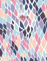 2020 Monthly Planner: Large Monthly Planner with Inspirational Quotes (Abstract Pattern)