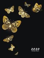 2020 Monthly Planner: Large Monthly Planner with Inspirational Quotes (Gold Butterflies)