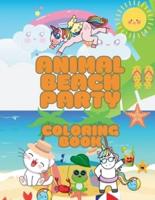 Animal Beach Party Coloring Book