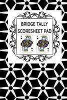 Bridge Tally Scoresheet Pad: 6" x 9" Bridge Card Game Custom Score Cards   Black & White Cover (100 Pages)
