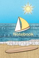 Summer Beach Scene in Fabric Notebook