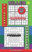 Killer Sudoku X Diagonal. Numbricks Puzzles