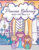 Princess Coloring Book for Girls 4-8