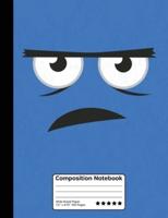 Grumpy Blue Emoticon Composition Notebook
