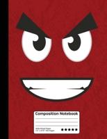 Angry Red Emoticon Composition Notebook