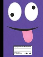 Funny Purple Goofy Emoticon Composition Notebook