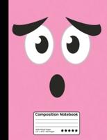 Funny Pink Emoticon Composition Notebook
