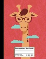Giraffe Wearing Glasses Composition Notebook
