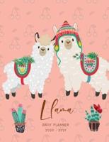 2020 2021 15 Months Llamas Daily Planner