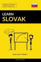 Learn Slovak - Quick / Easy / Efficient: 2000 Key Vocabularies