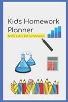 Kids Homework Planner for School - Undated Student Organizer & Helper for Study