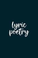 Poetic Form (Lyric Poetry) Notebook