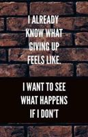 I Already Know What Giving Up Feels Like. I Want To See What Happens If I Don't