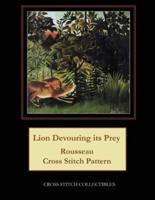 Lion Devouring its Prey: Rousseau Cross Stitch Pattern