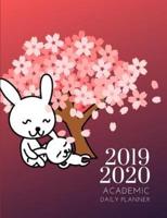 2019-2020 Academic Planner With Hours Bunny Rabbit Daily Organizer