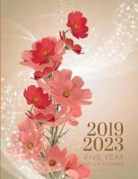 2019-2023 Five Year Planner Floral Flower Monthly Organizer With Bible Sermon Note