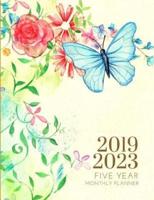 2019-2023 Five Year Planner Butterfly Goals Monthly Schedule Organizer