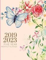 2019-2023 Five Year Planner Floral Flower Goals Monthly Schedule Organizer