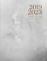 2019-2023 Five Year Planner Marble Grey Goals Monthly Schedule Organizer