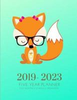 2019-2023 Five Year Planner Sly Fox Goals Monthly Schedule Organizer
