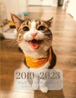 2019-2023 Five Year Planner Kitten Cat Gratitude Monthly Schedule Organizer