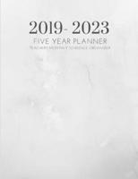 2019-2023 Five Year Planner Marble Grey Gratitude Monthly Schedule Organizer