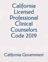 California Licensed Professional Clinical Counselors Code 201