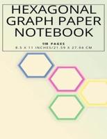 Hexagonal Graph Paper Notebook, 110 Pages 8.5 X 11 Inches, 21.59 X 27.94 Cm