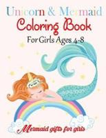 Unicorn & Mermaid Coloring Book for Girls Ages 4-8