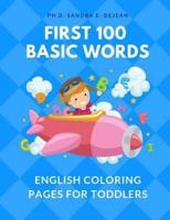 First 100 Basic Words English Coloring Pages for Toddlers