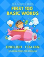 First 100 Basic Words English - Italian Coloring Pages for Toddlers