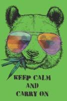 Cool Panda Bear Keep Calm And Carry On 12 Month Academic Planner For Students, Teachers & Parents