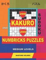 200 Kakuro Sudoku and 200 Numbricks Puzzles Medium Levels.