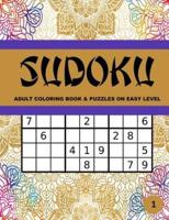 Sudoku Adult Coloring Book & Puzzle on Easy Level