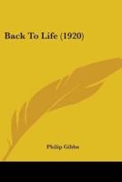 Back To Life (1920)