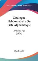 Catalogue Hebdomadaire Ou Liste Alphabetique