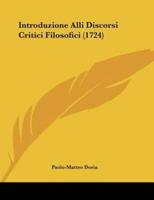Introduzione Alli Discorsi Critici Filosofici (1724)