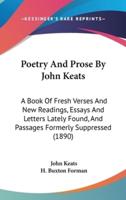 Poetry And Prose By John Keats