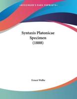 Syntaxis Platonicae Specimen (1888)
