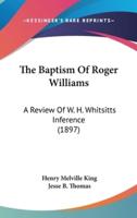 The Baptism Of Roger Williams