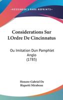 Considerations Sur LOrdre De Cincinnatus