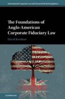 The Foundations of Anglo-American Corporate Fiduciary Law