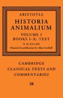 Historia Animalium. Volume 1 Books I-X