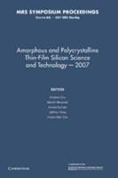Amorphous and Polycrystalline Thin-Film Silicon Science and Technology — 2007: Volume 989