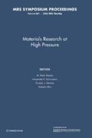 Materials Research at High Pressure: Volume 987