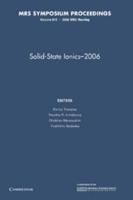 Solid-State Ionics-2006: Volume 972